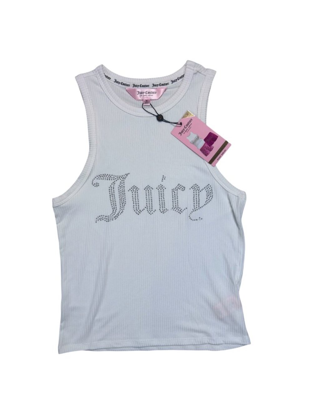 Juicy Couture Medium Tank Bling Rhinestone Logo Glam Embellished
